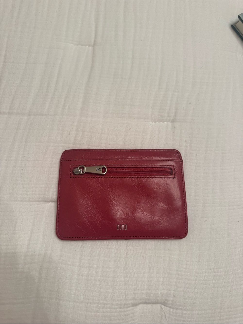HOBO Pink Leather Zip Card Holder